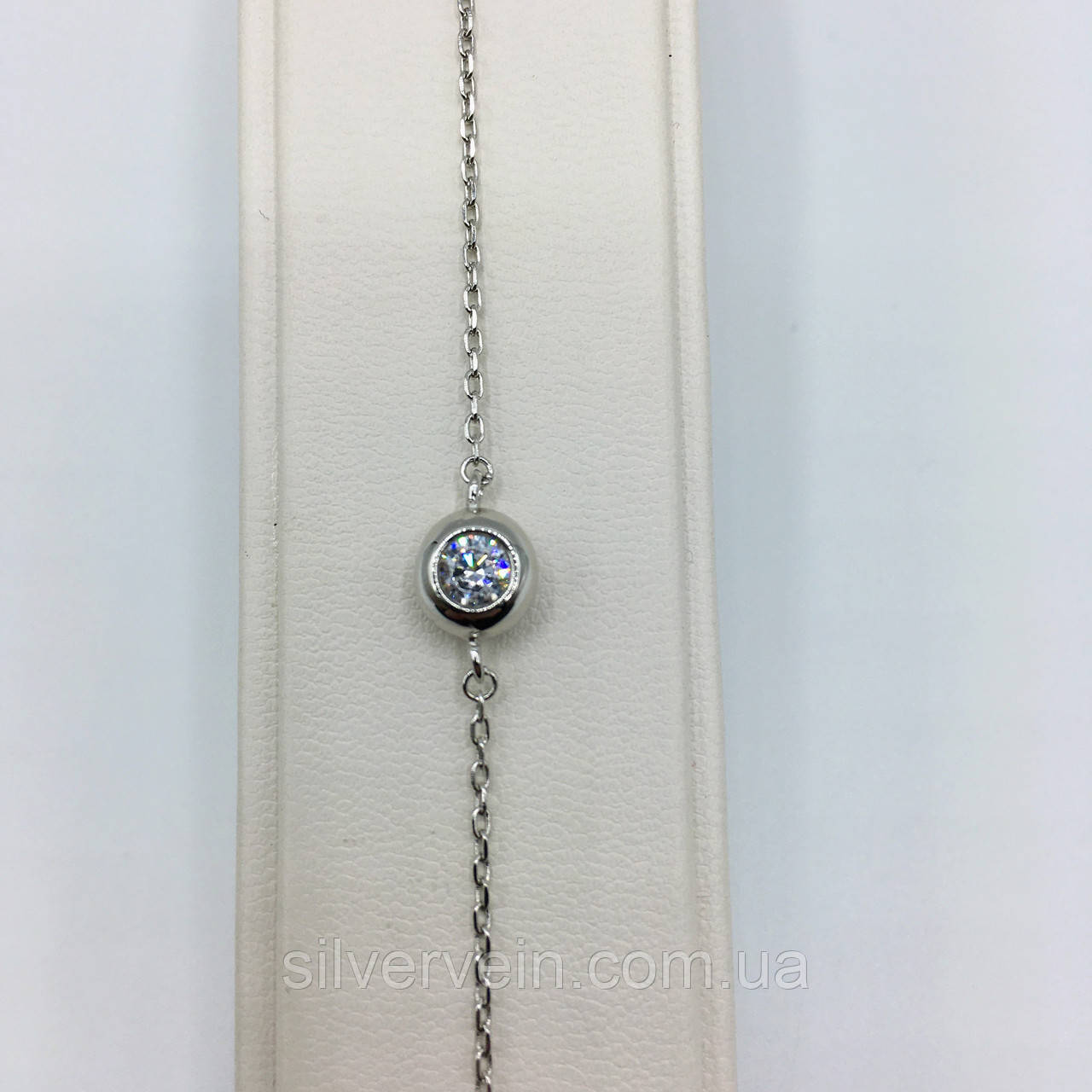 Срібний браслет. Циркон. Чорний., фото 1