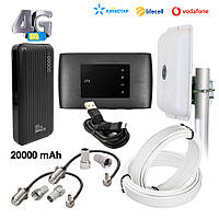 Комплект 4G з WiFi Роутером ZTE MF920U та антеною MIMO (Енергія) + Power Bank PALEON PLO-BM61 20000 mAh