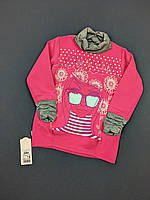 Детское худи-платье (толстовка) тёплое для девочки Габби Дива 116см розовое 10039