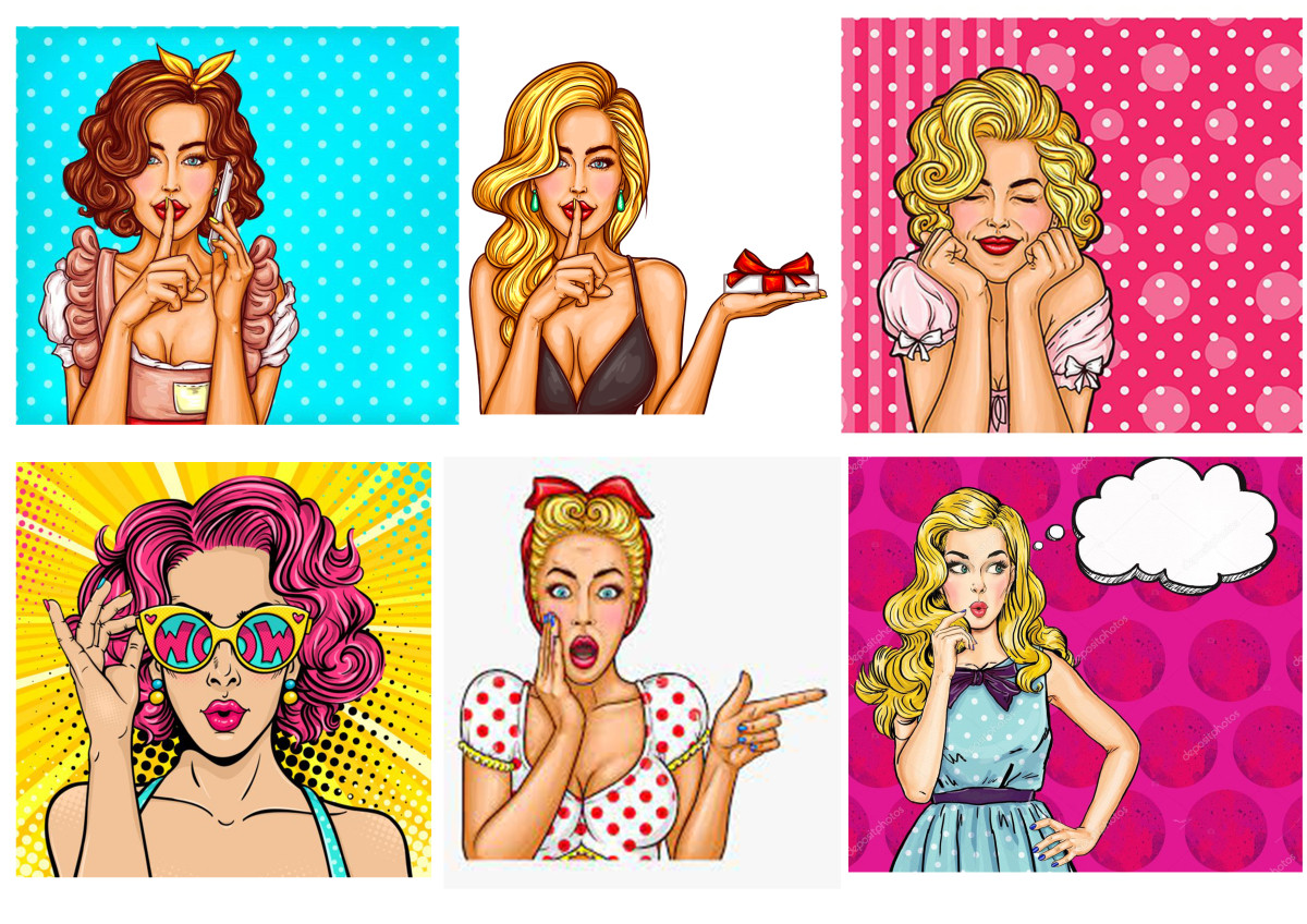 Вафельна картинка Дівчата Поп Арт