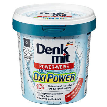 Плямовивідник Denkmit Oxi Power Weiss 750 г, Німеччина, Опт, очищуюча піна персоль