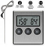 Цифровий кухонний термометр із таймером і виносним щупом TP700, для духовки, фото 2