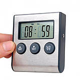 Цифровий кухонний термометр із таймером і виносним щупом TP700, для духовки, фото 3