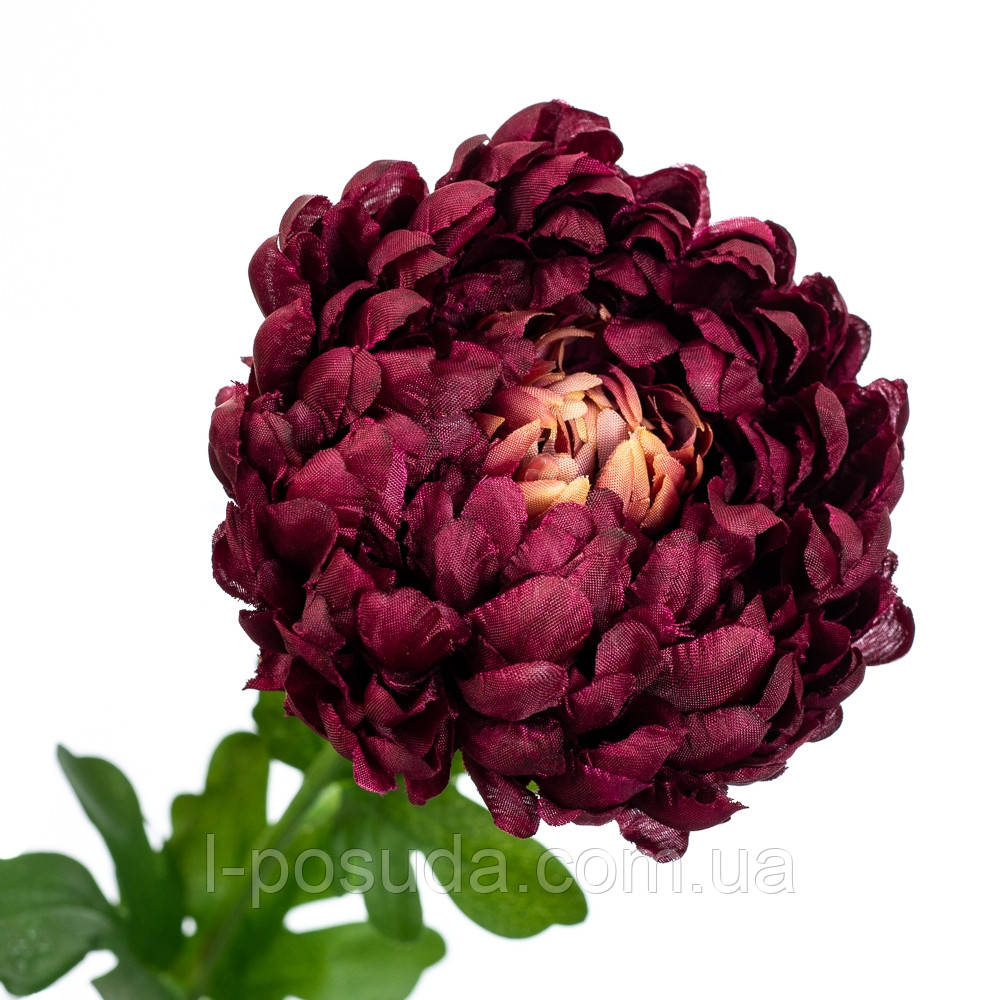 Шарообразные искусственные хризантемы бордового цвета 64 см - фото 2 - id-p1732853414