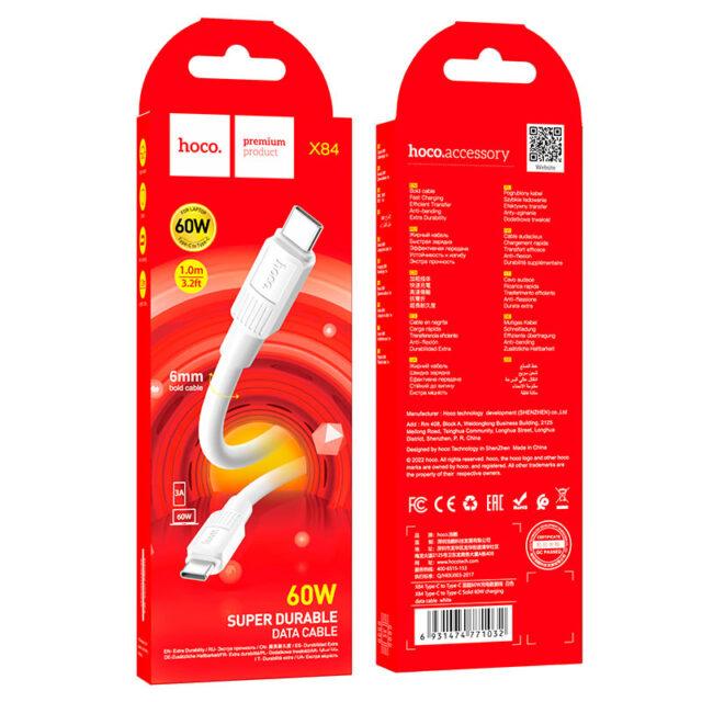 Кабель Hoco X84 Solid 60W Type-C - Type-C для зарядки та передачі даних, фото 1