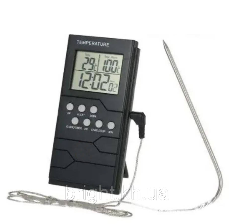 Цифровий термометр із таймером TP800 і виносним щупом, для духовки