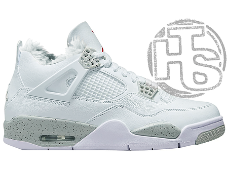 Чоловічі кросівки Nike Air Jordan 4 Retro White Cement (с мехом) 308499-104, фото 1