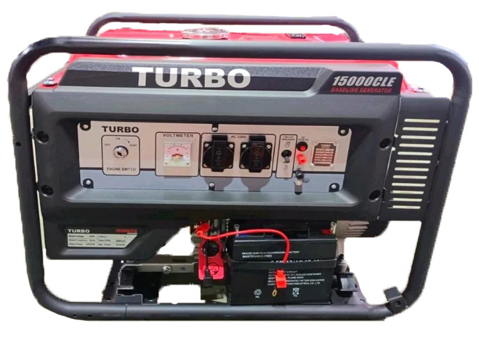 Професійний бензиновий генератор (електрогенератор) TURBO 15000CLE : 6.0/6.5 кВт електростартер
