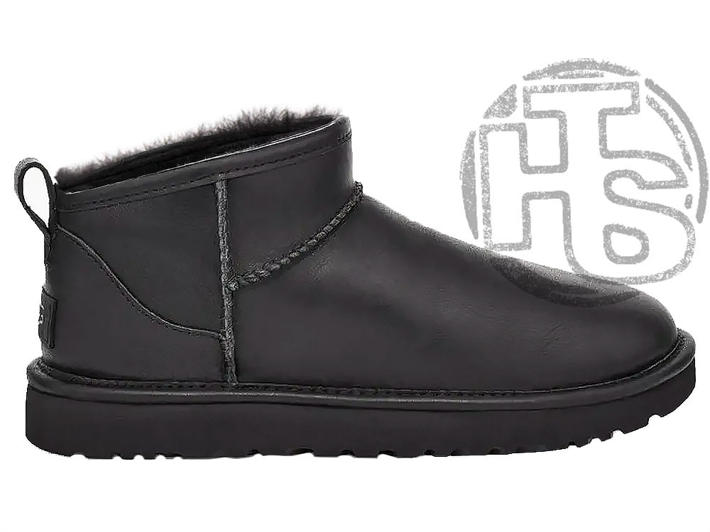 Жіночі угги UGG Ultra Mini Black Leather 07308