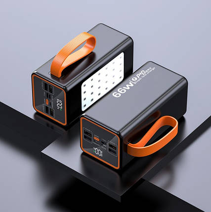 Портативний зовнішній акумулятор на 60000 mAh Powerbank для телефона, роутера, планшета (Чорний), фото 1