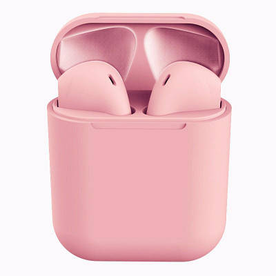 Навушники бездротові HBQ inPods I12 Macaron Bluetooth TWS рожевого кольору