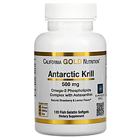 Масло криля антарктического 500 мг 120 капс для сердца, сосудов зрения памяти California Gold Nutrition США