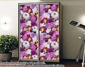 Наклейка на шафу-купе 220 х 102 см на 2 двері квіти (БП_а_fl12653), фото 5