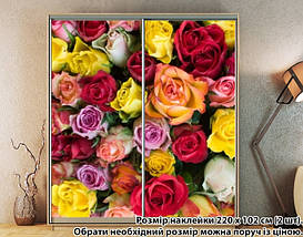 Наклейка на шафу-купе 220 х 60 см на 2 двері троянди (БП_а_fl13299), фото 5