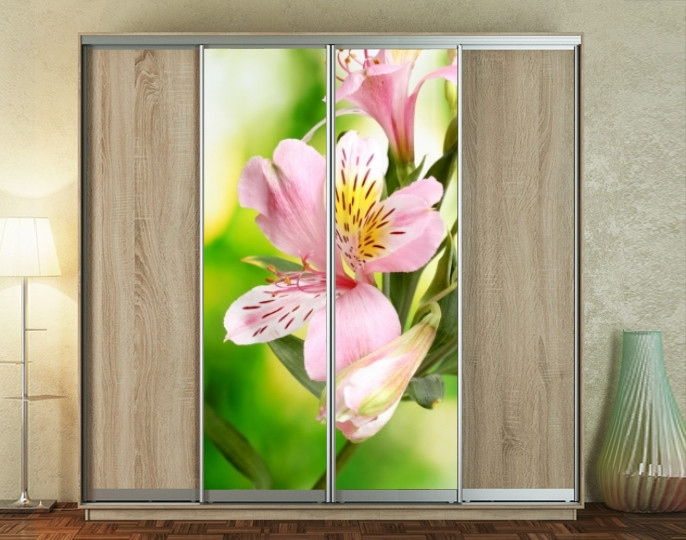 Наклейка на шафу-купе 220 х 60 см на 2 двері Лілія (БП_а_fl103000)