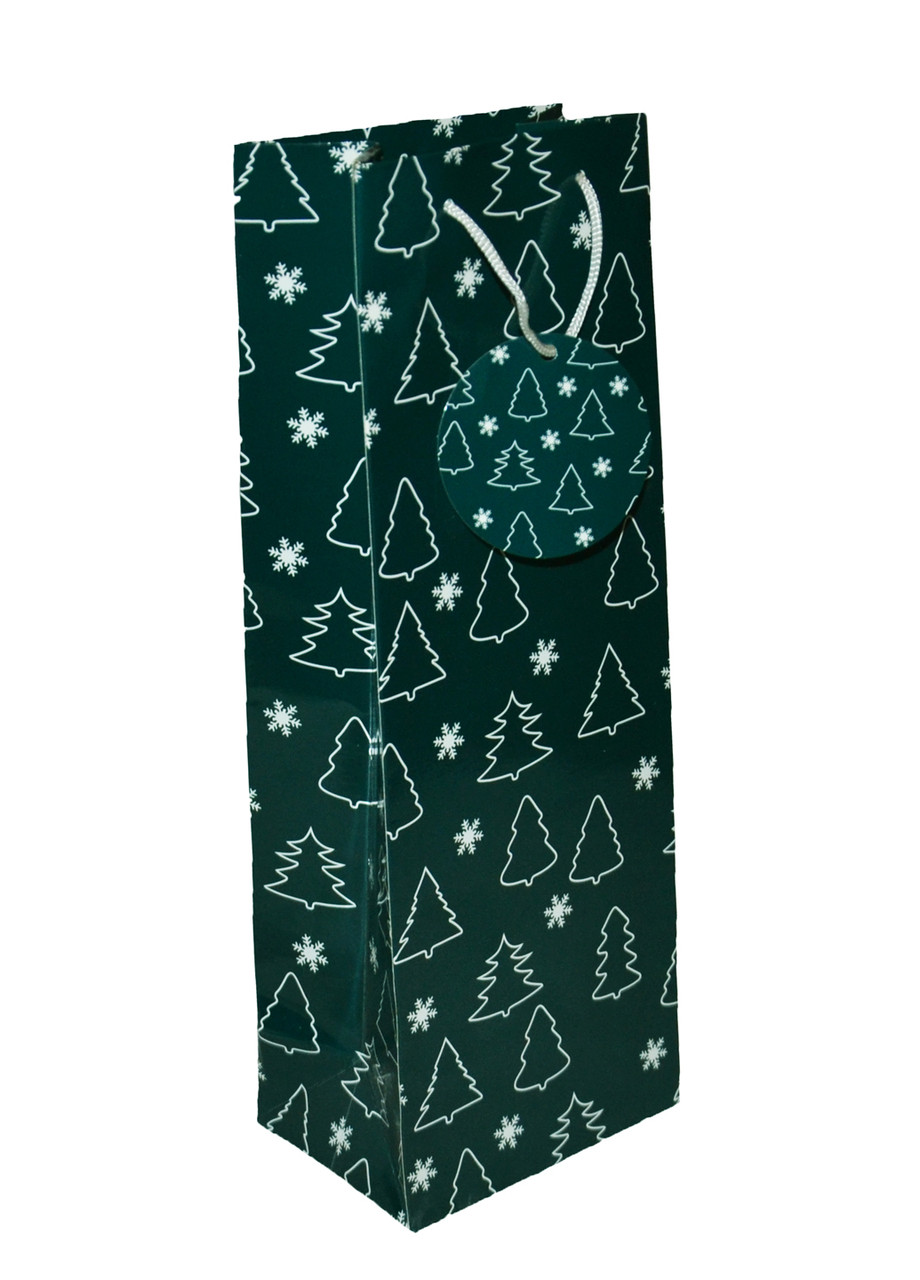 Пакет новорічний подарунковий Melinera 13*9*36 см Темно-бірюзовий