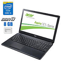 Ноутбук Б-класс Acer E1-572G/15.6"/Core i3-4010U 2ядра 1.7GHz/8GB DDR3/240GB SSD/Radeon HD 8670M/АКБ не держит