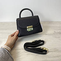 Женская сумка клатч с короткой ручкой и ремешком А04-1725 Черная