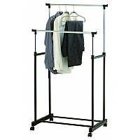 Телескопічна стійка, вішалка для одягу і взуття - Double Pole Clothes Horse з колесами,PM