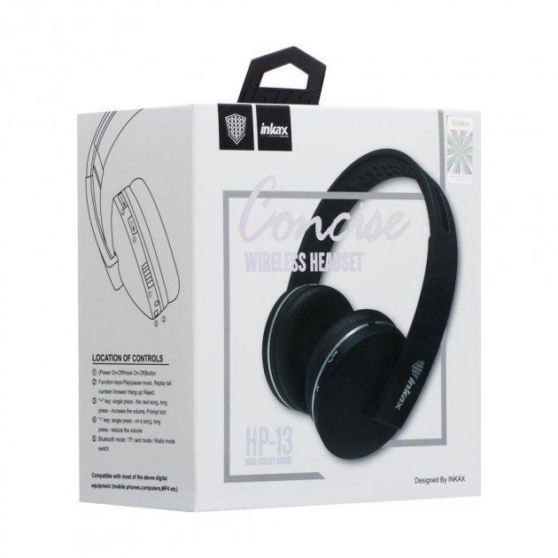 Навушники Безпровідні Великі (Bluetooth) Inkax HP-13 Black