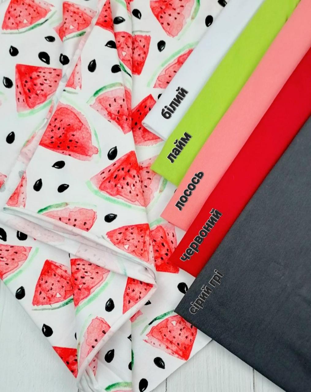 Купить Стрейч кулир принт "Сочный арбуз 🍉" (диджитал).