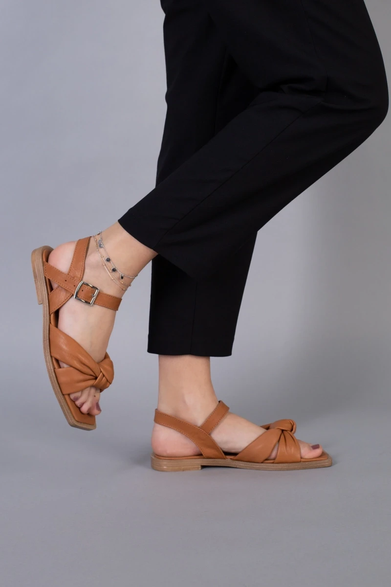 Босоніжки жіночі ShoesBand Карамельні натуральні шкіряні 40 (26 см) (S55721-1)