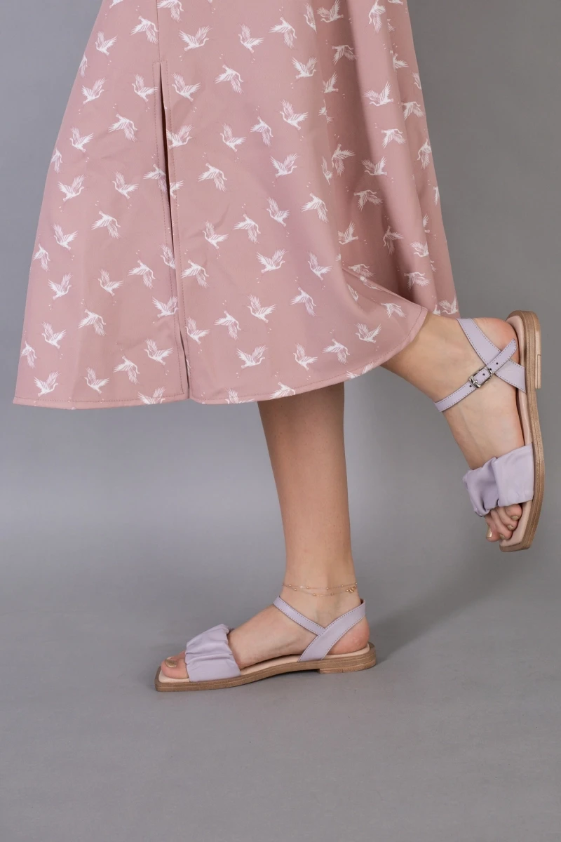 Босоніжки жіночі ShoesBand Лілові на бежевій підошві натуральні шкіряні 36 (23-23,5 см) (S81251-1)