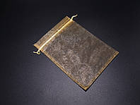 Мешочек подарочный из органзы пакетик для ювелирных украшений Цвет золотистый. 13х18см