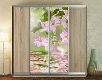 Наклейка на шкаф-купе 220 х 60 см на 2 двери цветы над водой (БП_а_fl101662)