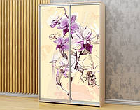 Наклейка на шкаф-купе 220 х 60 см на 2 двери орхидеи (БП_а_fl102540)