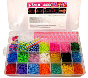 Набор для плетения резинками Rainbow Loom Bands 4400шт. + литой станок +аксессуары