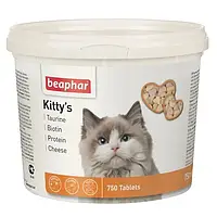 Ласощі вітамінізовані Kitty's Mix Беафар для котів з таурином та біотином, сиром та протеїном, 750 табл