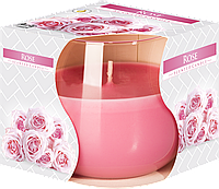 Аромасвечка BISPOL в стакане 130 г с запахом Роз 24 ч горения, свеча ароматизированная Розы польская топ