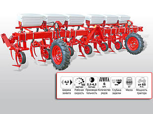 Культиватор КРН - 5,6, 205 підшипник, 12мм, під добриво з транспортним пристроєм АгроШел