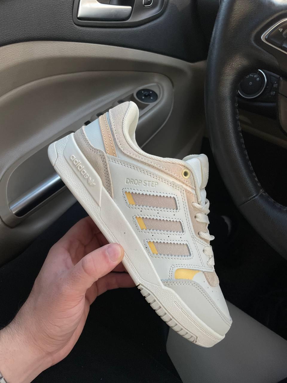 Кросівки жіночі Adidas Drop Step Beige кеди бежеві адідас дроп степ шкіряні демісезонні повсякденні яскраві
