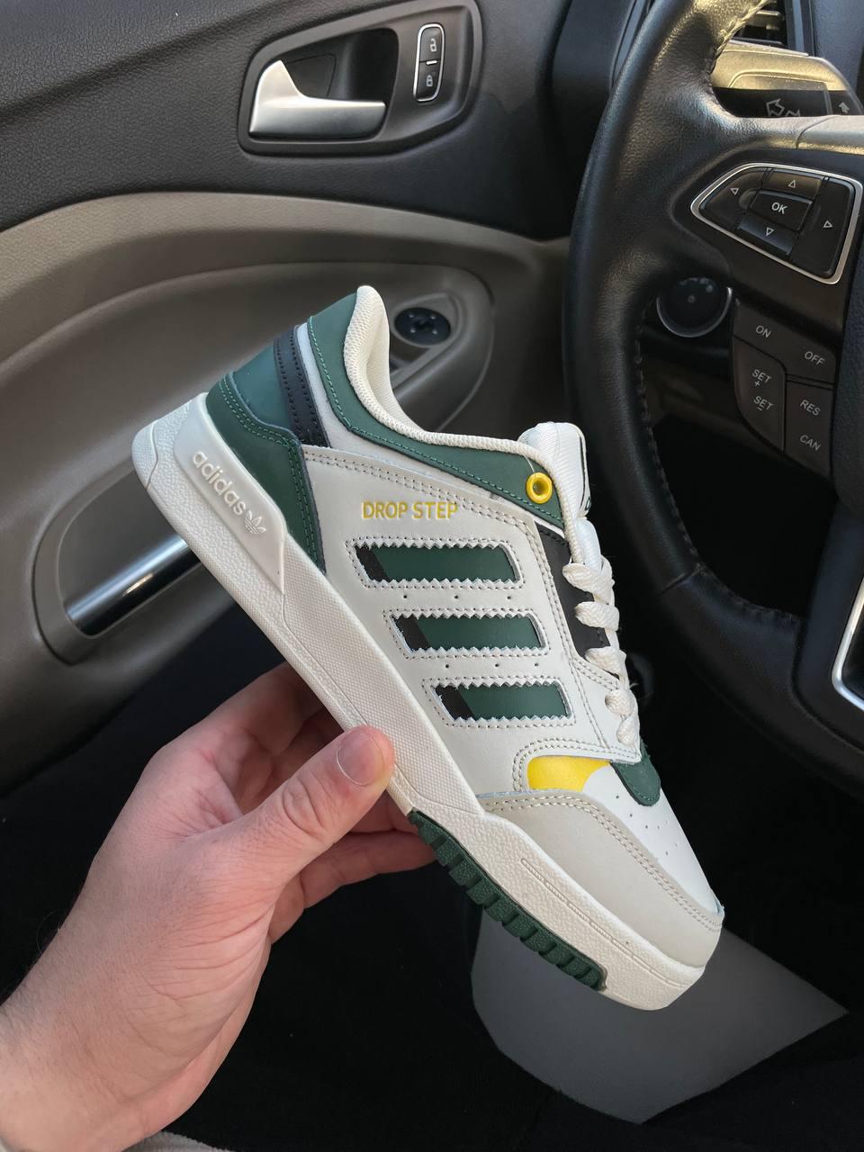 Кросівки жіночі Adidas Drop Step White Green кеди білі адідас дроп степ шкіряні демісезонні повсякденні
