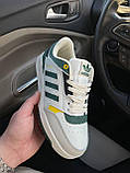 Кросівки жіночі Adidas Drop Step White Green кеди білі адідас дроп степ шкіряні демісезонні повсякденні, фото 3