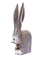 Статуэтка деревянная Кролик серый высота 14см