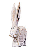 Статуетка дерев'яна Кролик білий висота 14см