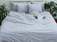 Постельное белье двухспальное сатин люкс белое с цветами S515