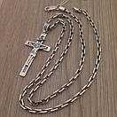 Комплект! Срібний ланцюжок якір і хрестик зі срібла. Якірна цепочка та стильний хрест 60 см, фото 5