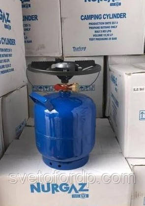 Газовий балон NURGAZ 8,5 л (Резьба GW3/8"L 15,5 мм) (3 кг), фото 1