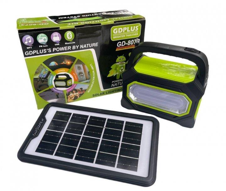 Сонячна станція для заряджання мобільних пристроїв GDPLUS GD-8073 ліхтар із сонячною панеллю