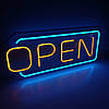 Неонова Led вивіска OPEN (відкрито) з кольоровими буквами 485 х 200 мм з пультом, фото 3
