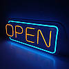 Неонова Led вивіска OPEN (відкрито) з кольоровими буквами 485 х 200 мм з пультом, фото 5