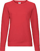 Світшот Fruit of the Loom Lightweight Raglan Sweat Ladies Красный XS