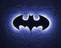 Светильник в детскую комнату с синей подсветкой 600х300мм Batman