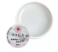 Гель для наращивания ногтей SAGA Builder Gel Veil, Milk №7, 30 мл