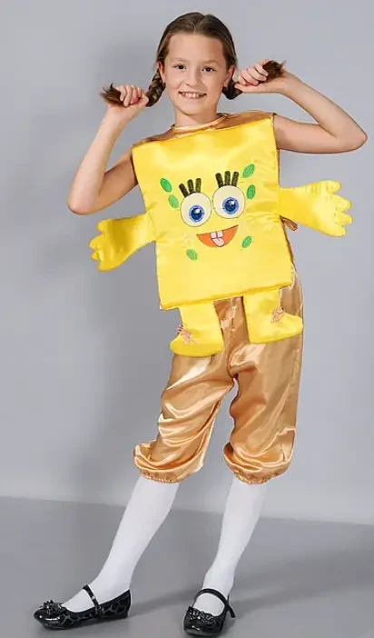 Костюм Губка-Боб із атласу р. 30-32, фото 1