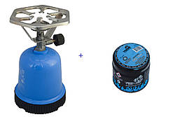 Примус газовий для 190г балона + газовий балон 1-разів. пробивний.190г/330мл. тип 200 BUTAN VIROK 44V140-1